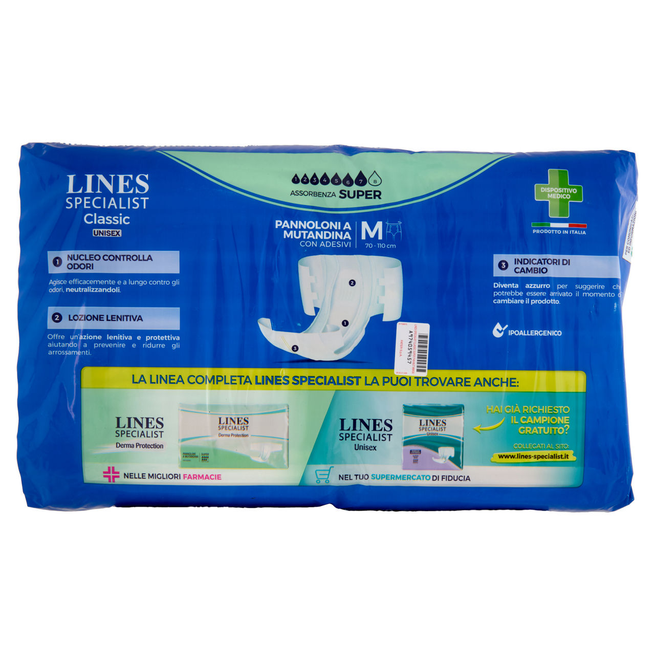 Pannoloni mutandina per incontin.lines specialist classic super/maxi tg.m pz.30 - Immagine 21