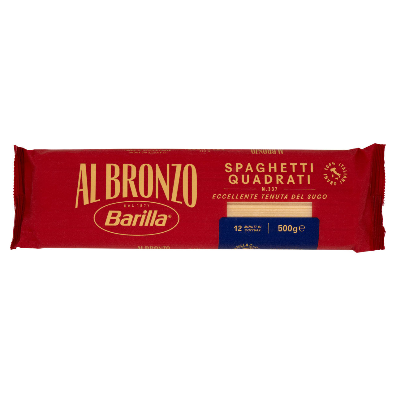 Spaghetti quadrati al bronzo n. 337 pasta di semola di grano duro 500 gr