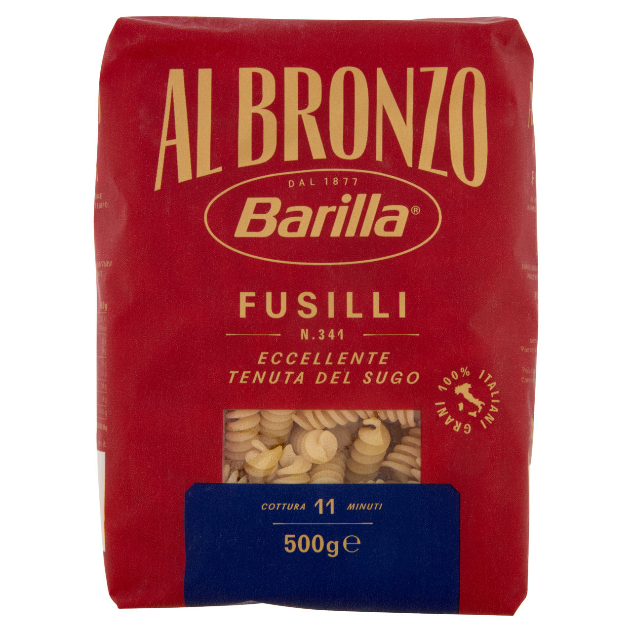 Fusilli al bronzo n. 341 pasta di semola di grnao duro 500 gr