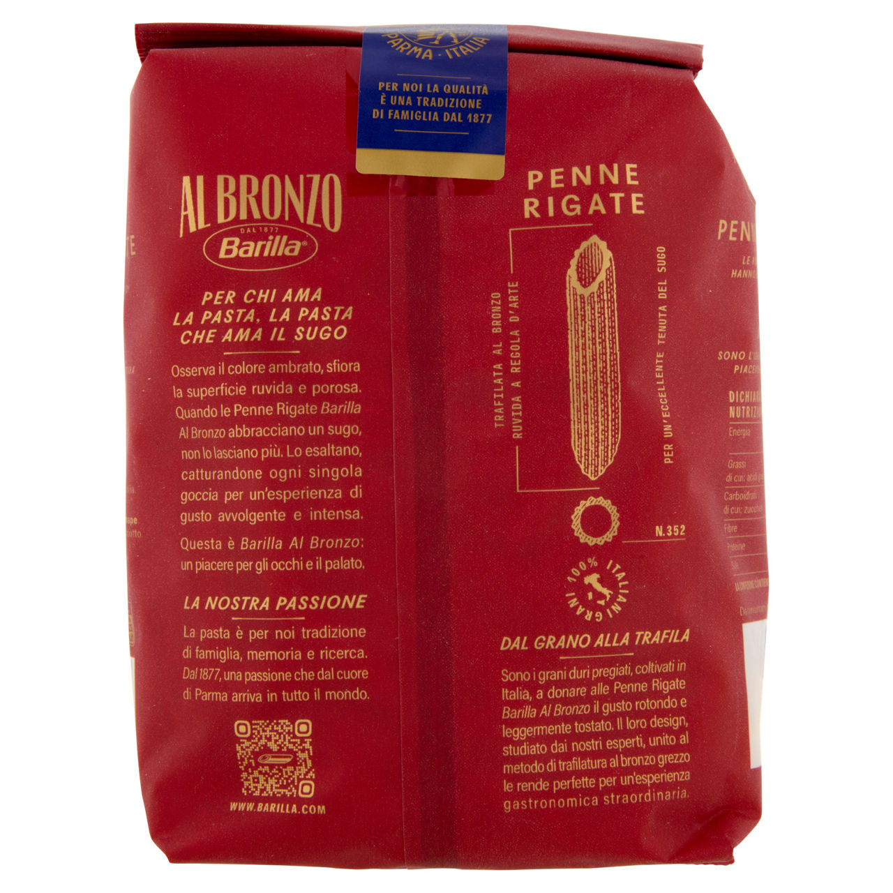 Penne rigate al bronzo n. 352 pasta di semola di grano duro 500 gr - Immagine 51