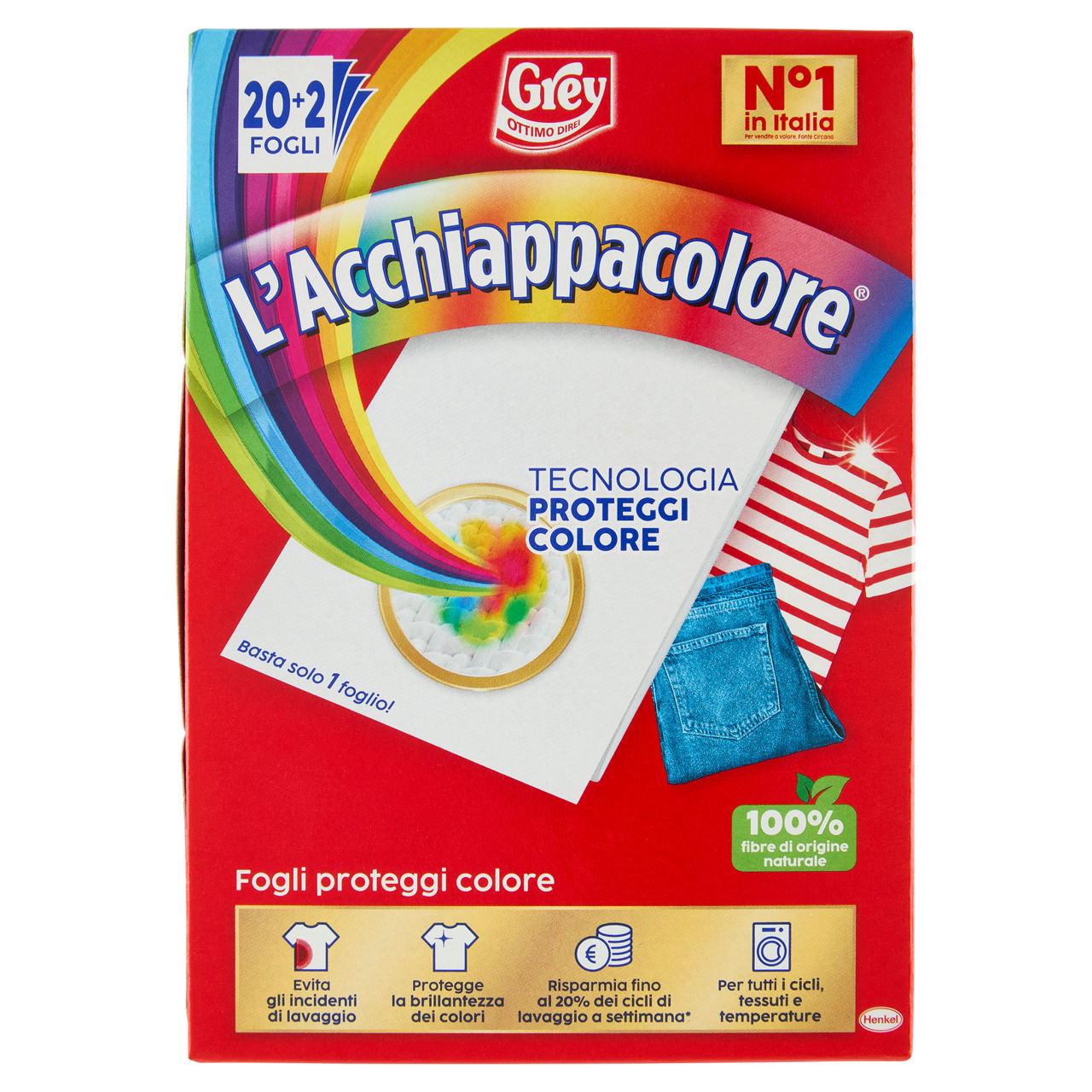 Foglietti bucato proteggi colore l'Acchiappacolore 20 pz + 2 gratis