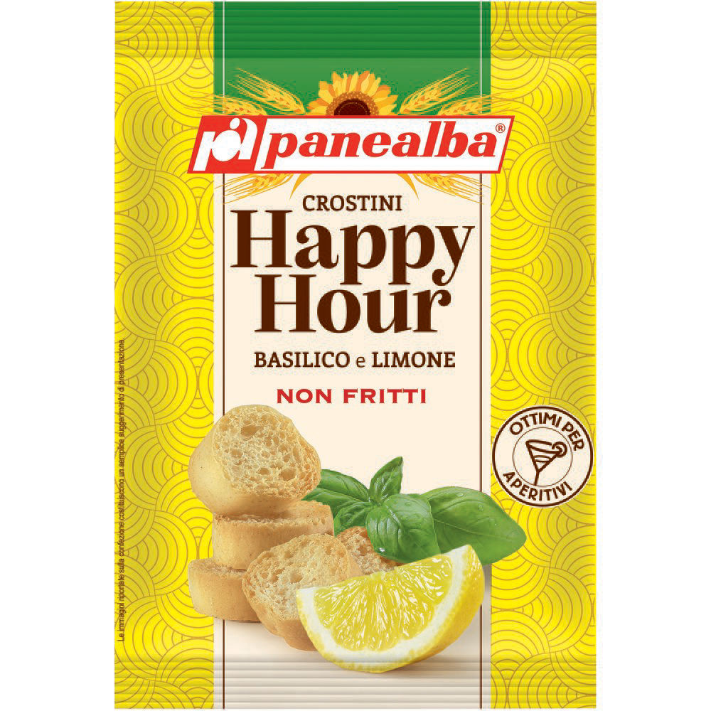 Crostini Happy Hour basilico e limone 50 gr