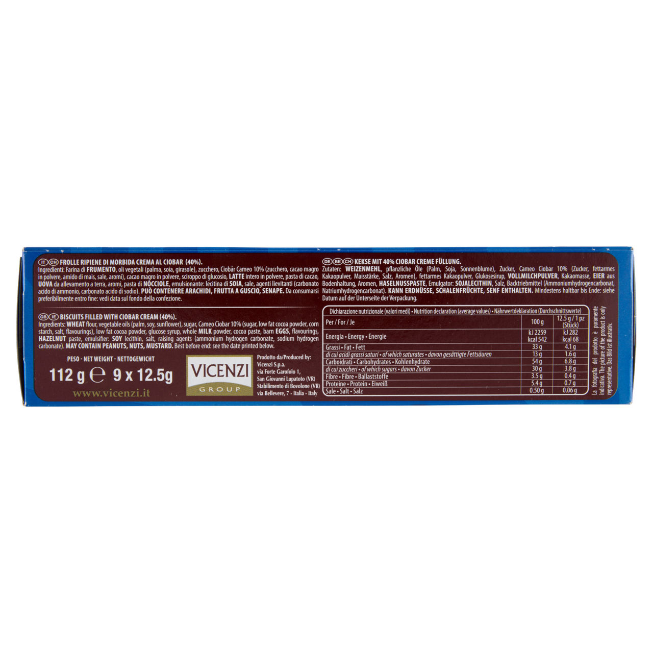 Biscotti Grisbì ripieni di crema Ciobar 112 gr - Immagine 11