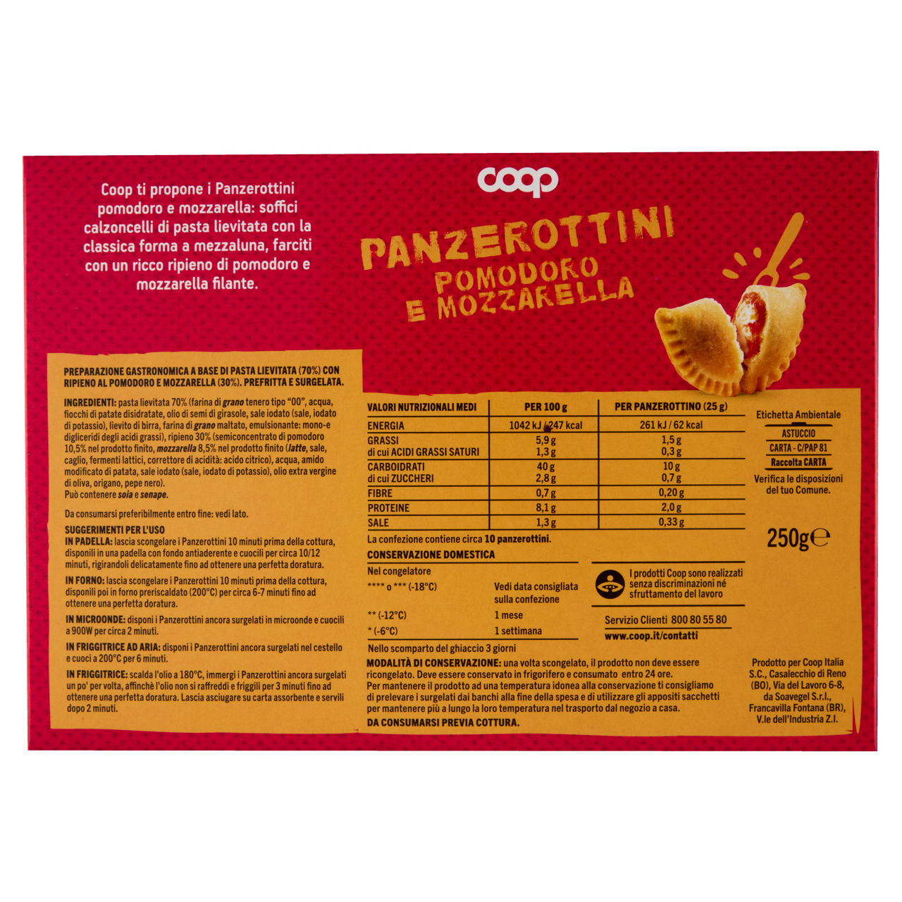 Panzerotti con pomodoro e mozzarella surgelati 250 gr - Immagine 51