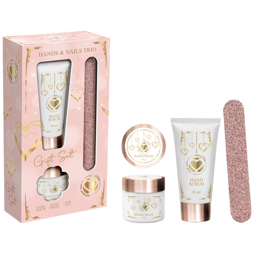 Confezione regalo per cura unghie set con lima crema e scrub 1 pz