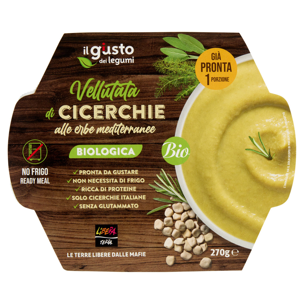 Vellutata di cicerchie alle erbe mediterranee bio 270 gr - Immagine 01