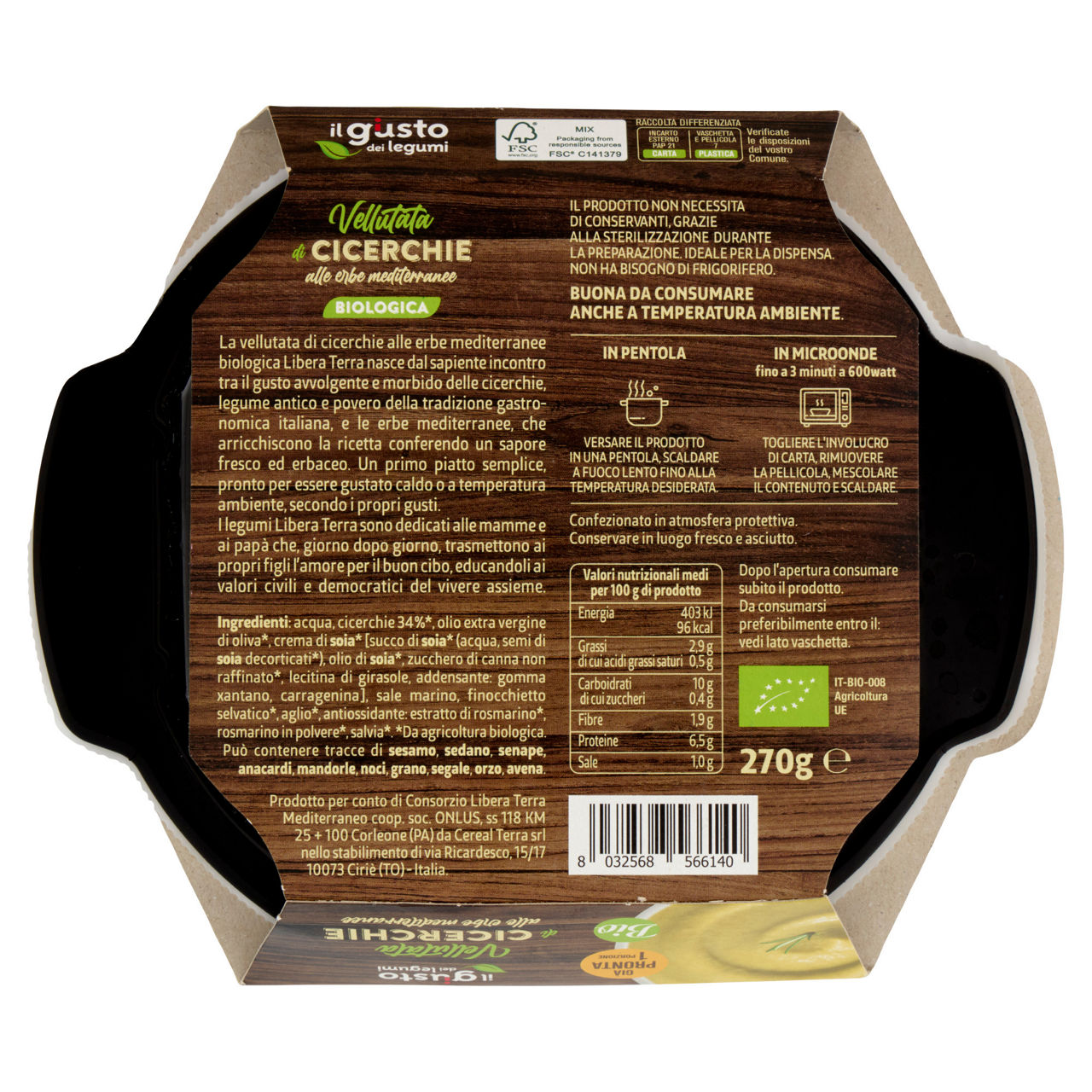 Vellutata di cicerchie alle erbe mediterranee bio 270 gr - Immagine 51