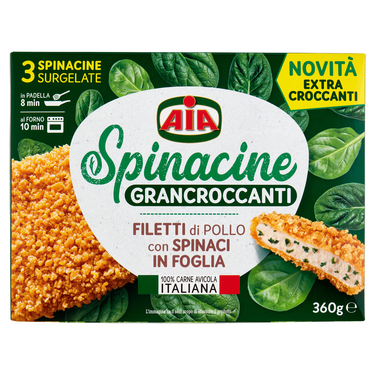Spinacine Grancroccanti con pollo e spinaci surgelate 3 pz 360 gr - Immagine 01