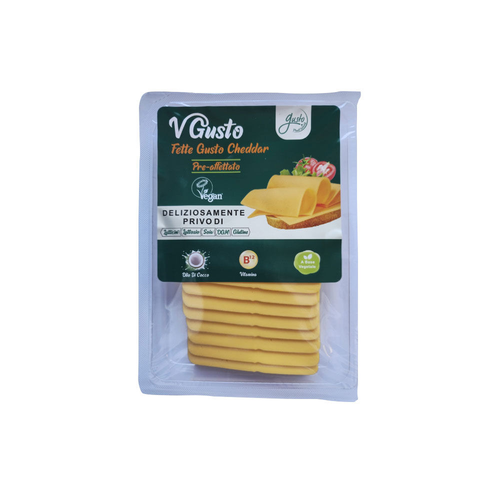 Formaggi vegano gusto Cheddar a fette 200 gr