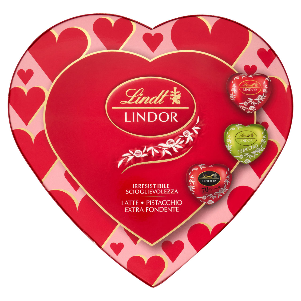 Cioccolatini Lindor gusti assortiti in confezione a cuore 178 gr