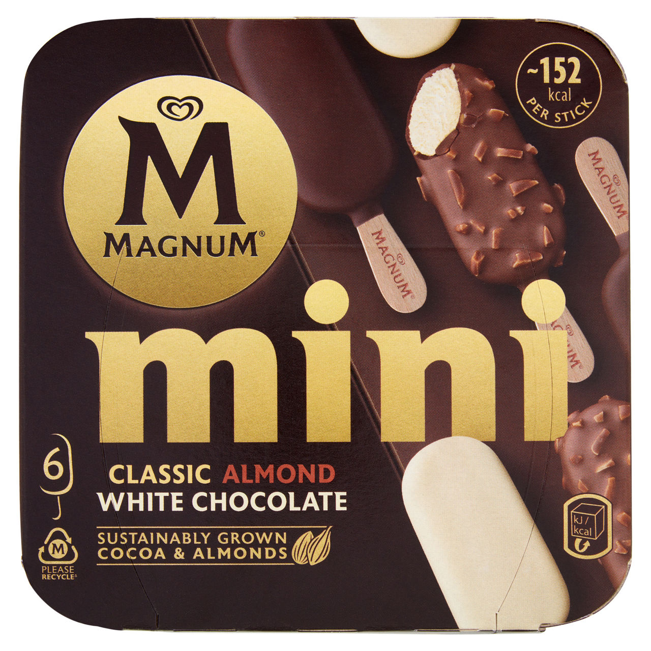 Mini stecchi gelato alla vaniglia in tre varianti di copertura 6 pz 254 gr
