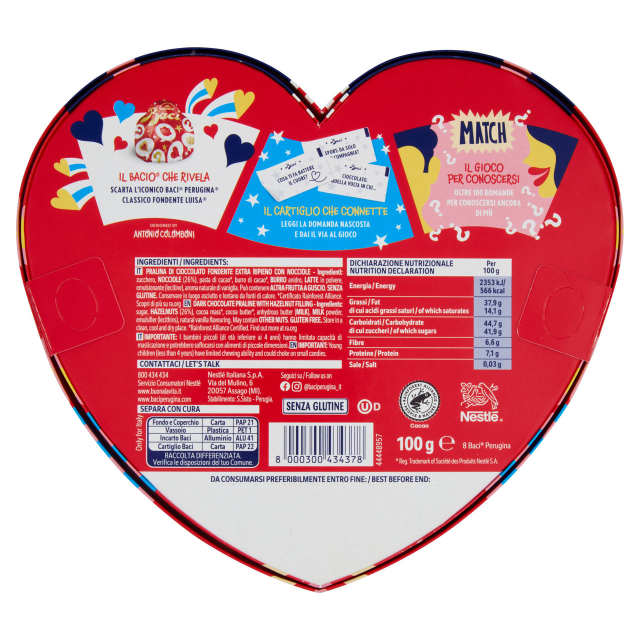 Cioccolatini Baci Connection Box in confezione a cuore 100 gr - Immagine 11