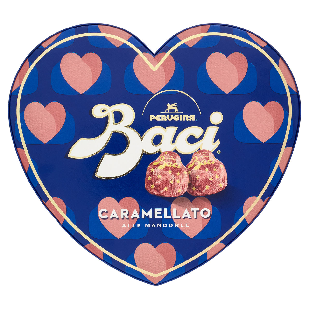 Cioccolatini Baci caramellato alle mandorle in confezione a cuore 100 gr