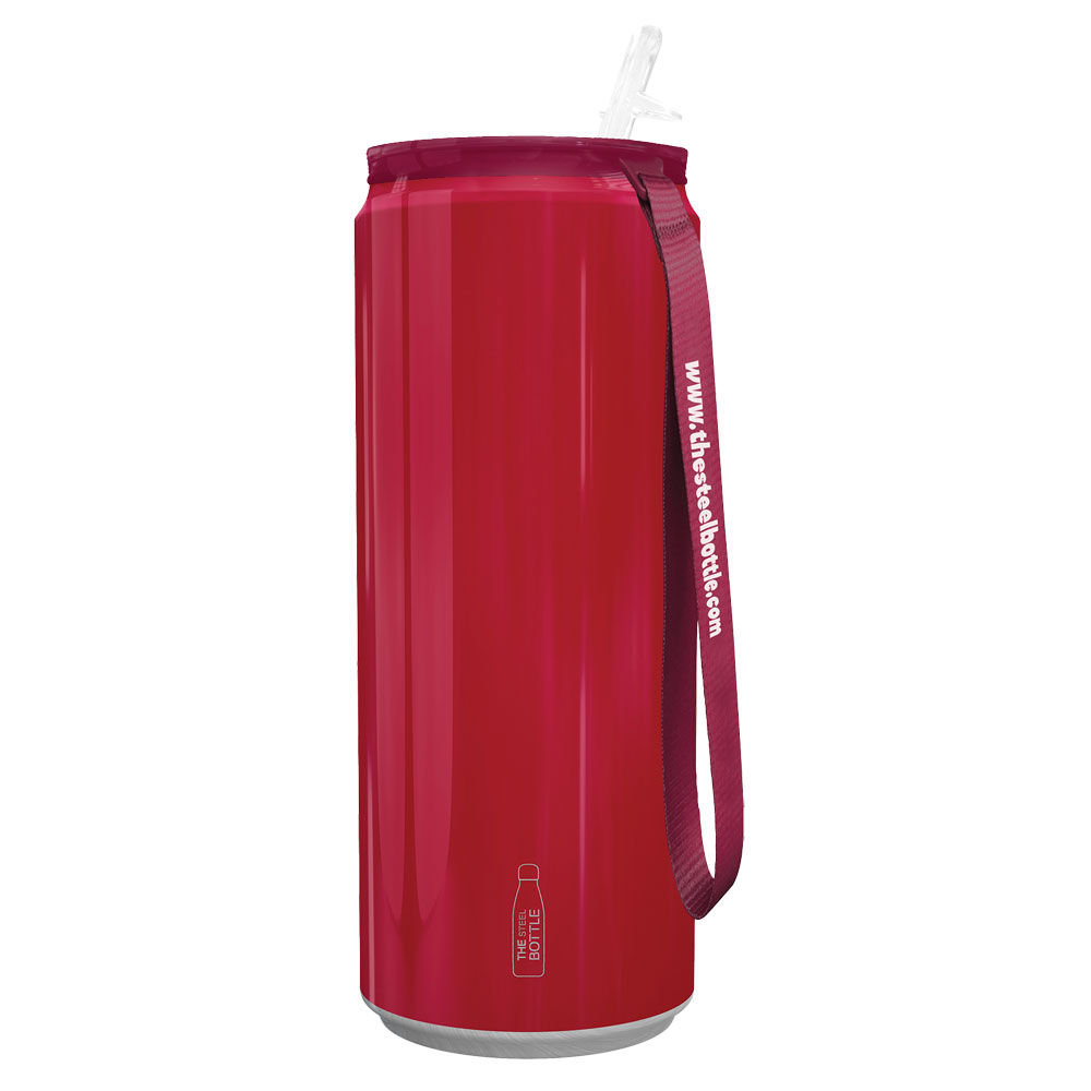Borraccia termica in acciaio rosso ciliegia 450 ml - Immagine 01