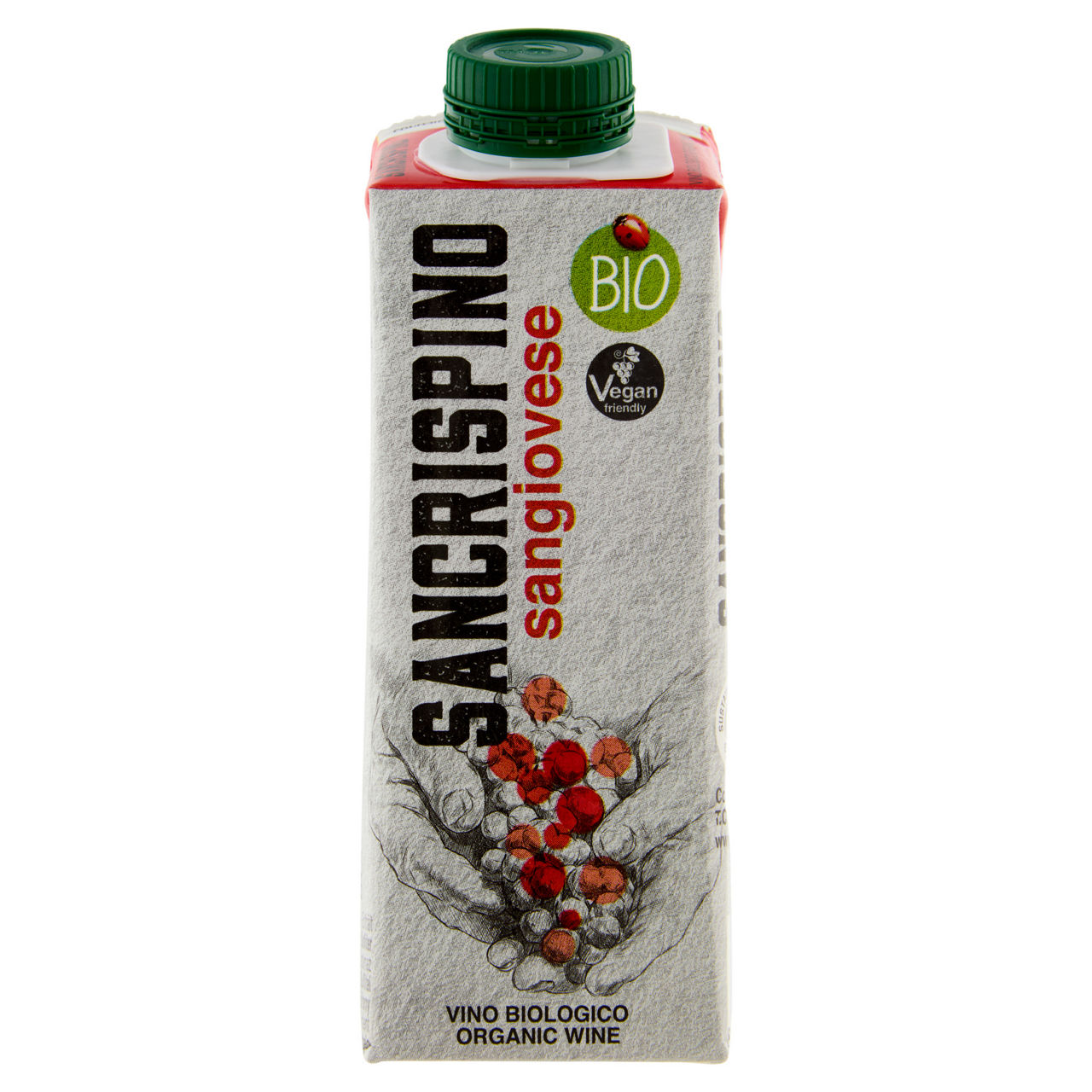 Vino rosso Sangiovese Rubicone IGT bio in brick 250 ml