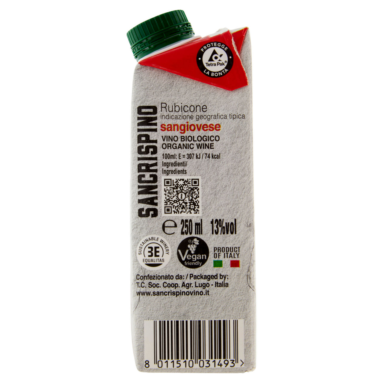 Vino rosso Sangiovese Rubicone IGT bio in brick 250 ml - Immagine 41