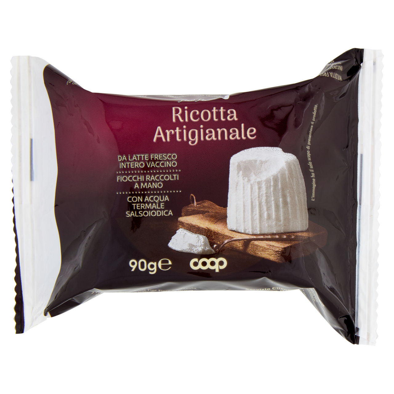 Ricotta artigianale da latte fresco intero vaccino 90 gr