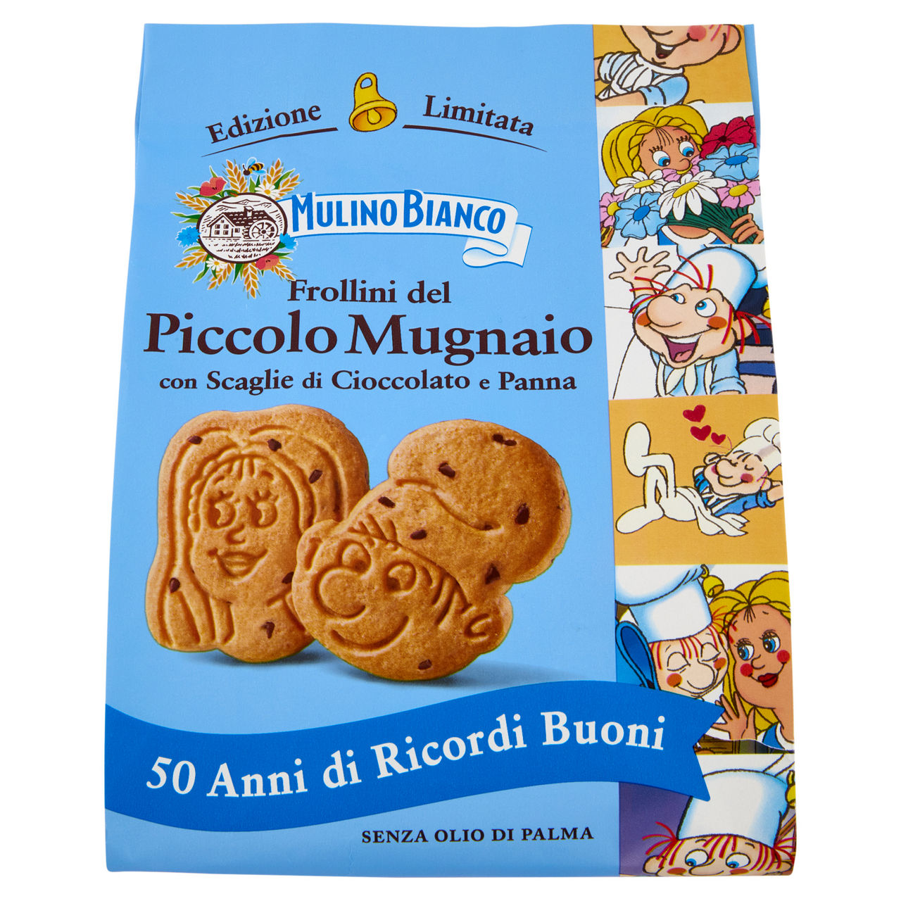 Biscotti frollini del Piccolo Mugnaio con scaglie di cioccolato e panna 300 gr