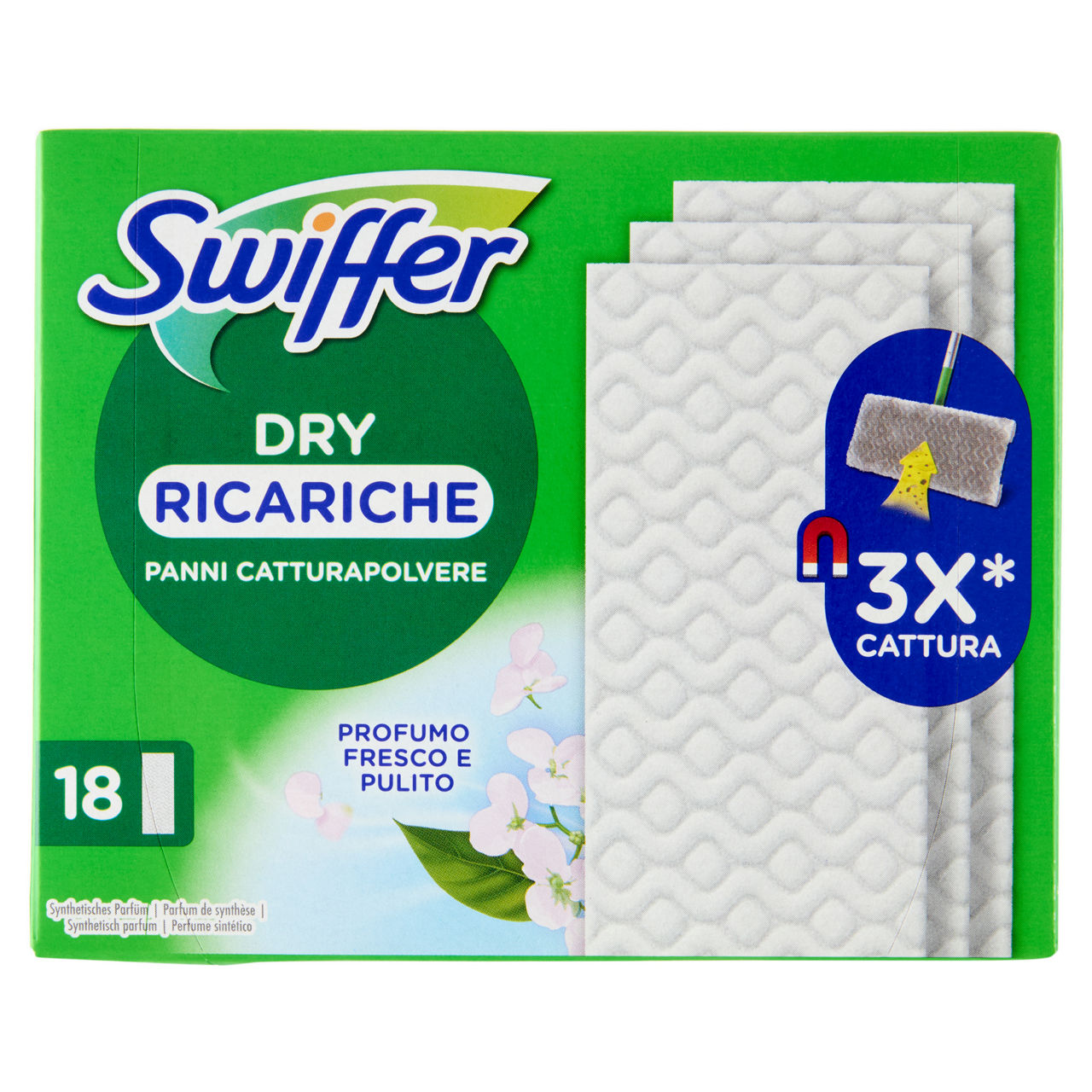 Panni catturapolvere Dry ricariche 18 pz