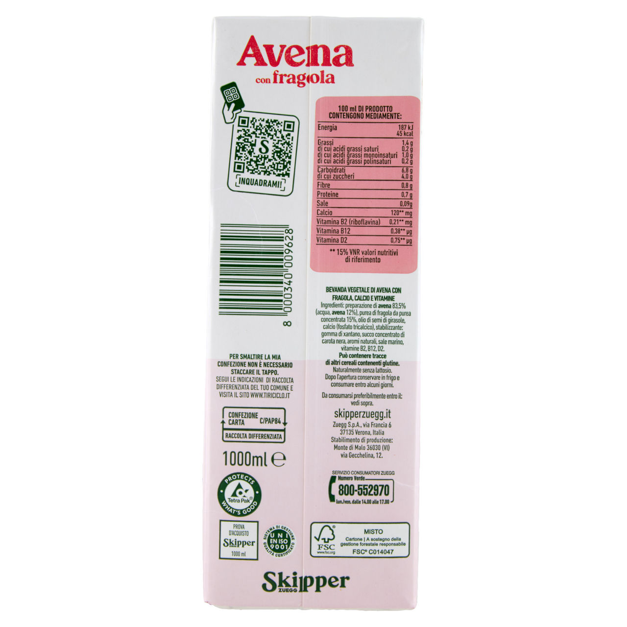 Bevanda vegetale di avena con fragola 1 lt - Immagine 21
