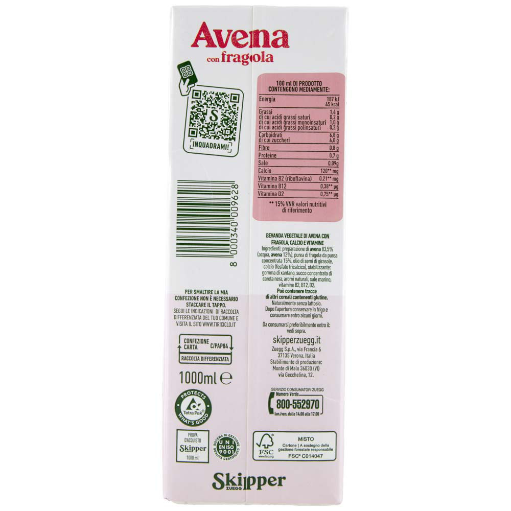 Bevanda vegetale di avena con fragola 1 lt - Immagine 21