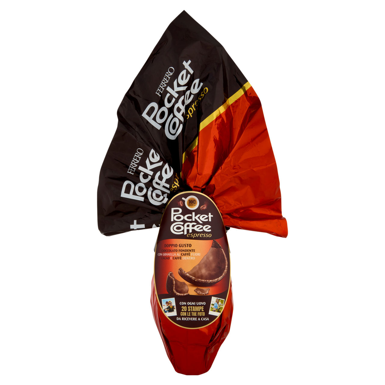 Uovo di cioccolato fondente Pocket Coffee 250 gr