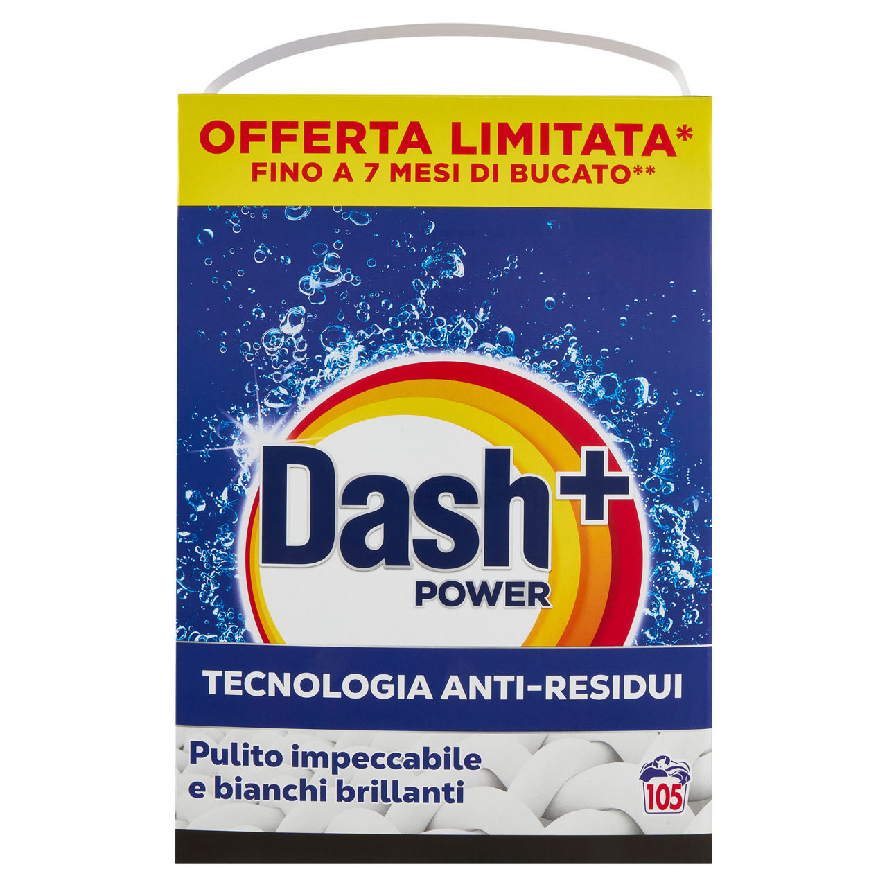 Detersivo lavatrice in polvere tecnologia anti residui 105 lavaggi