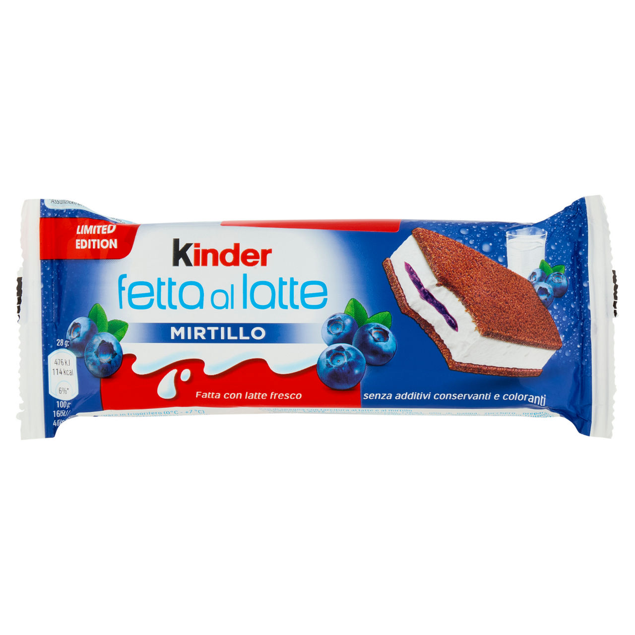 Kinder fetta al latte mirtillo 5 pz 140 gr