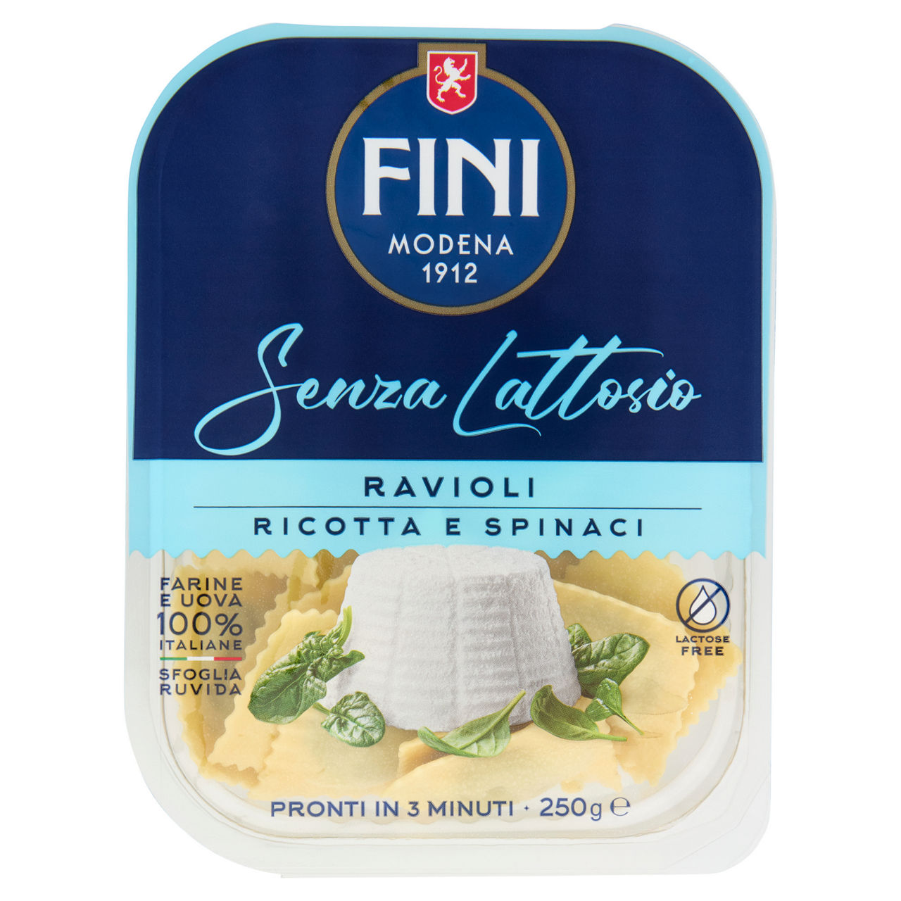 Ravioli ricotta e spinaci senza lattosio 250 gr