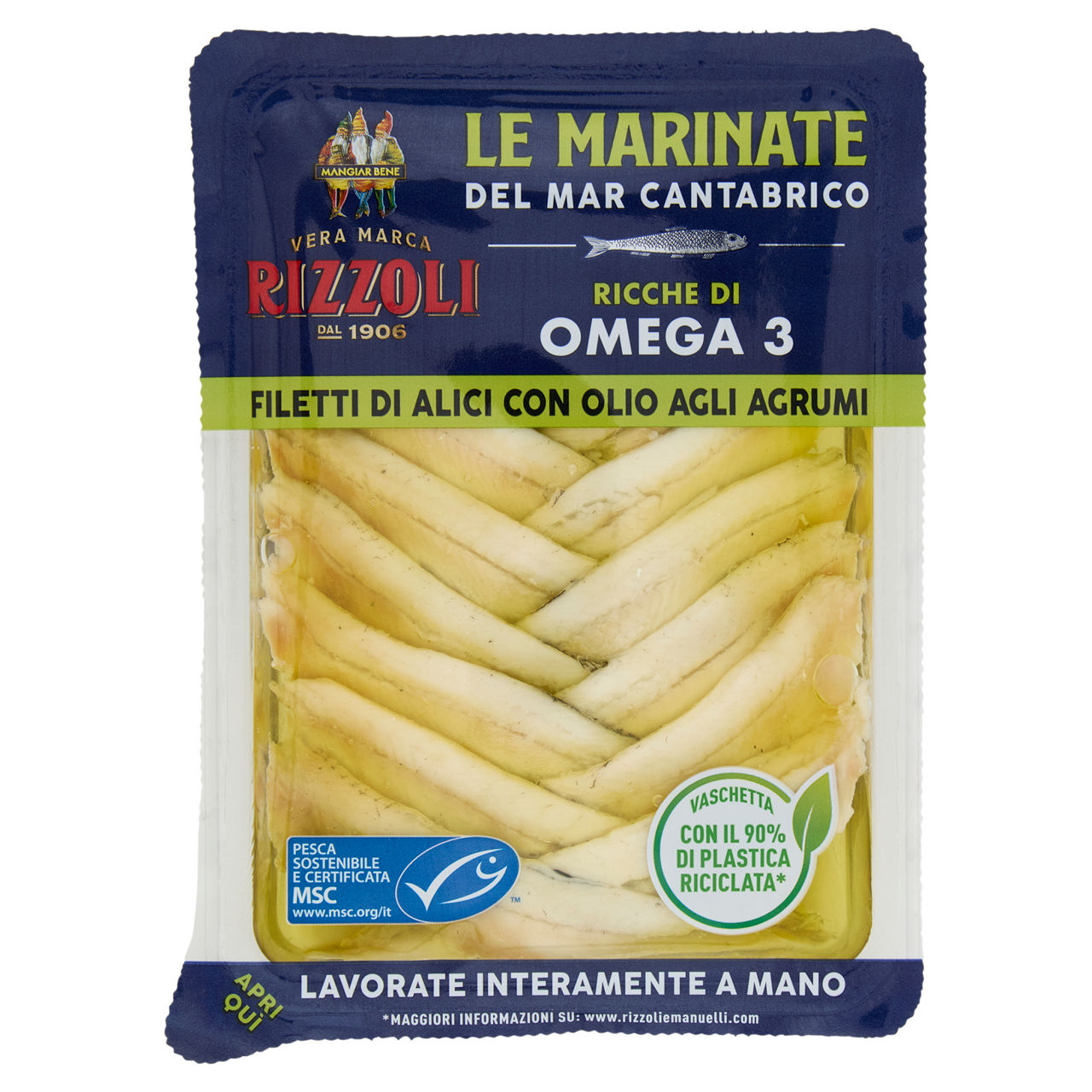 Filetti di alici del Mar Cantabrico in olio agli agrumi 80 gr