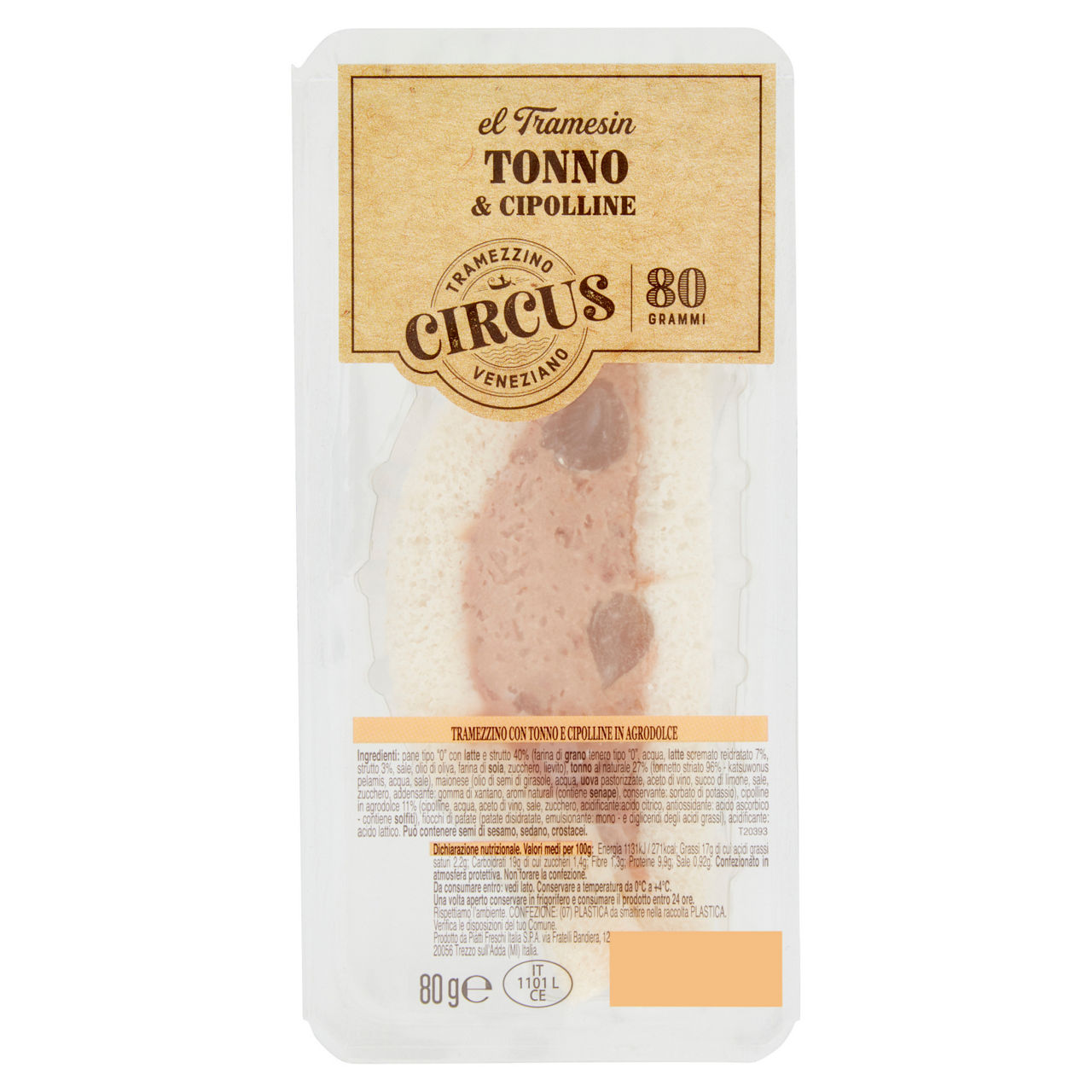 Tramezzino Veneziano tonno e cipolline 80 gr
