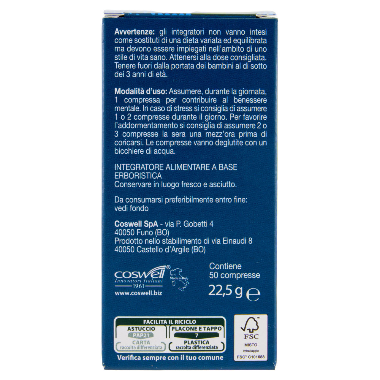 Integratore alimentare Le 8 Erbe del Rilassamento 50 compresse - Immagine 21