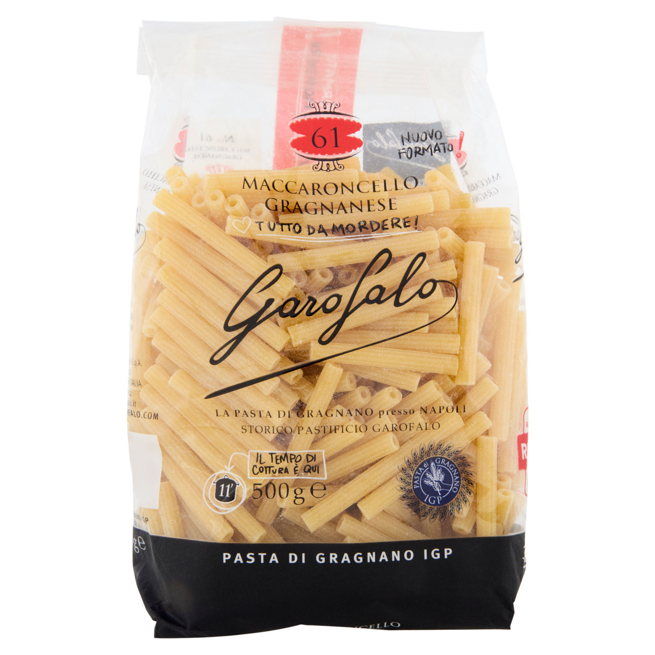 Maccaroncello gragnanese n. 61 pasta di Gragnano IGP semola di grano duro 500 gr