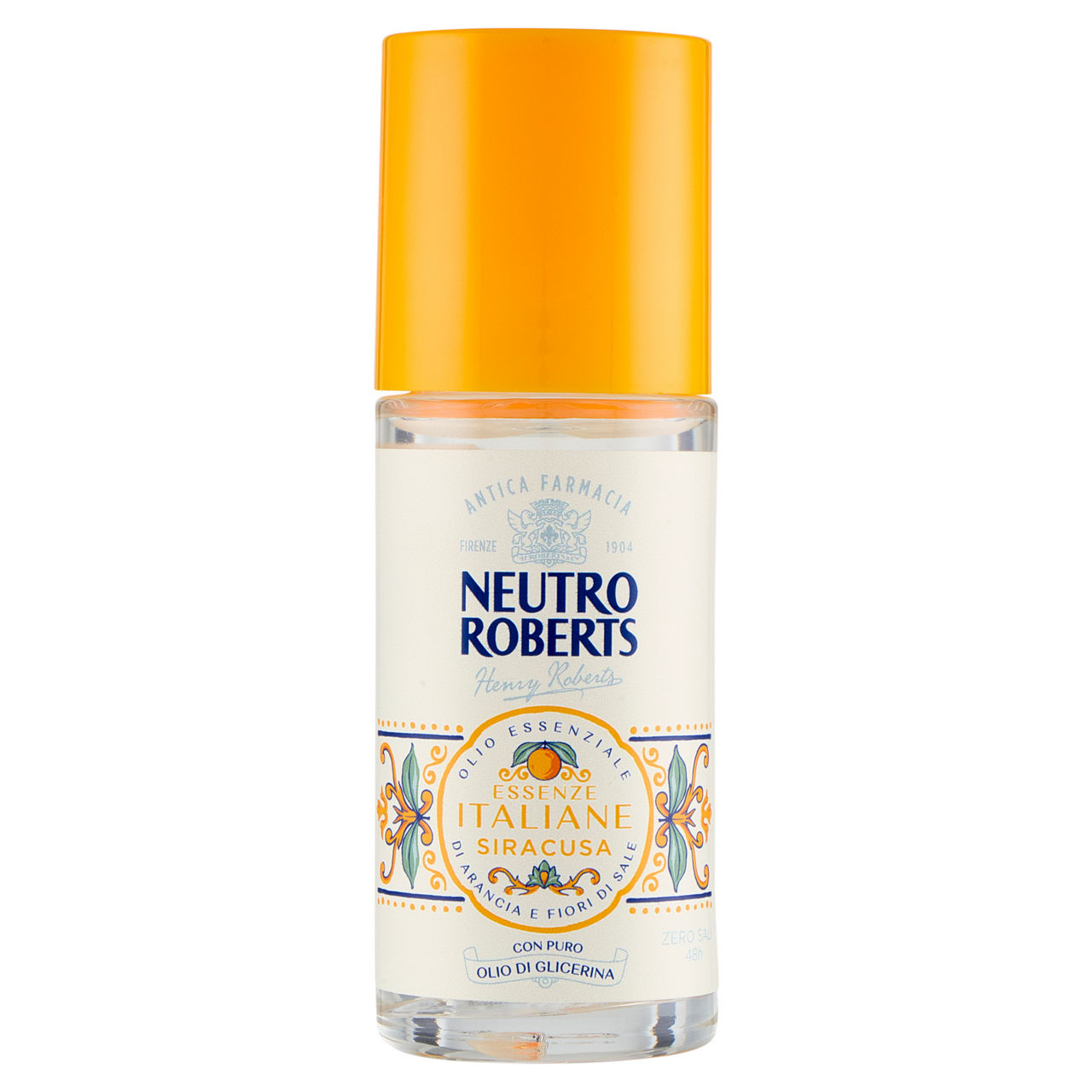 Deodorante roll on Siracusa olio essenziale di arancia e fiori di sale 50 ml