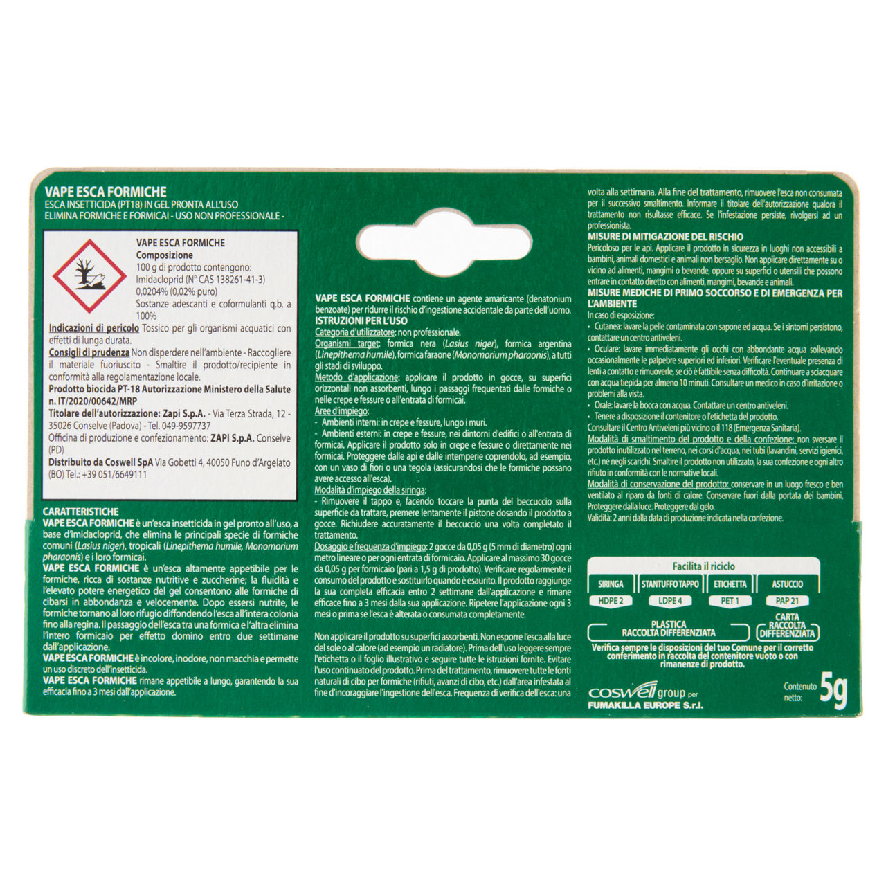 Insetticida gel esca in siringa per formiche 5 gr - Immagine 21