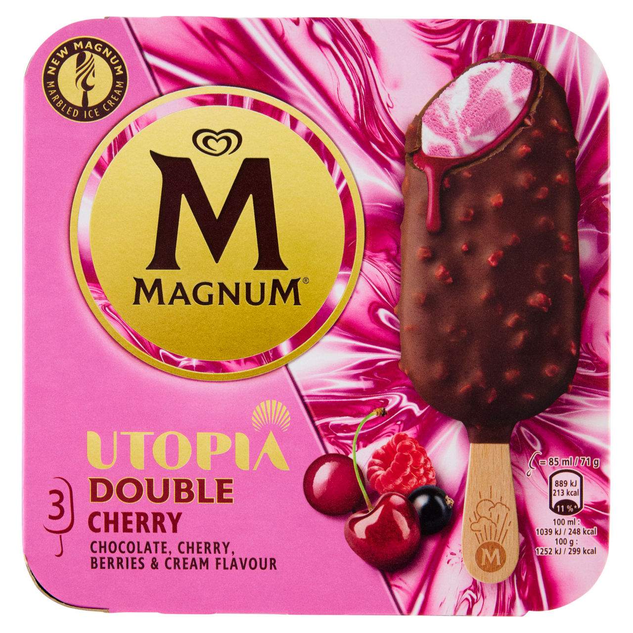 Stecco gelato Utopia Double Cherry 3 pz 213 gr
