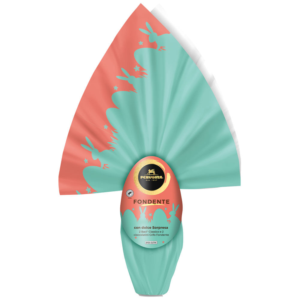 Uovo di cioccolato fondente incarto verde 367 gr