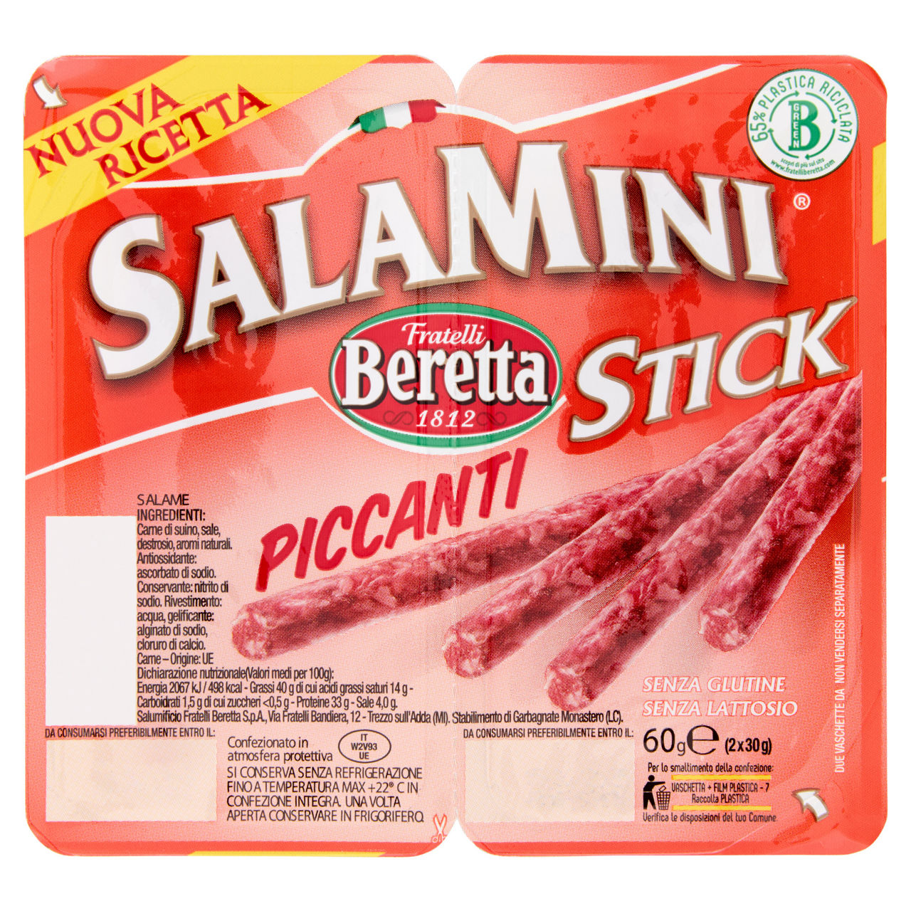 Salamini piccanti in stick 60 gr