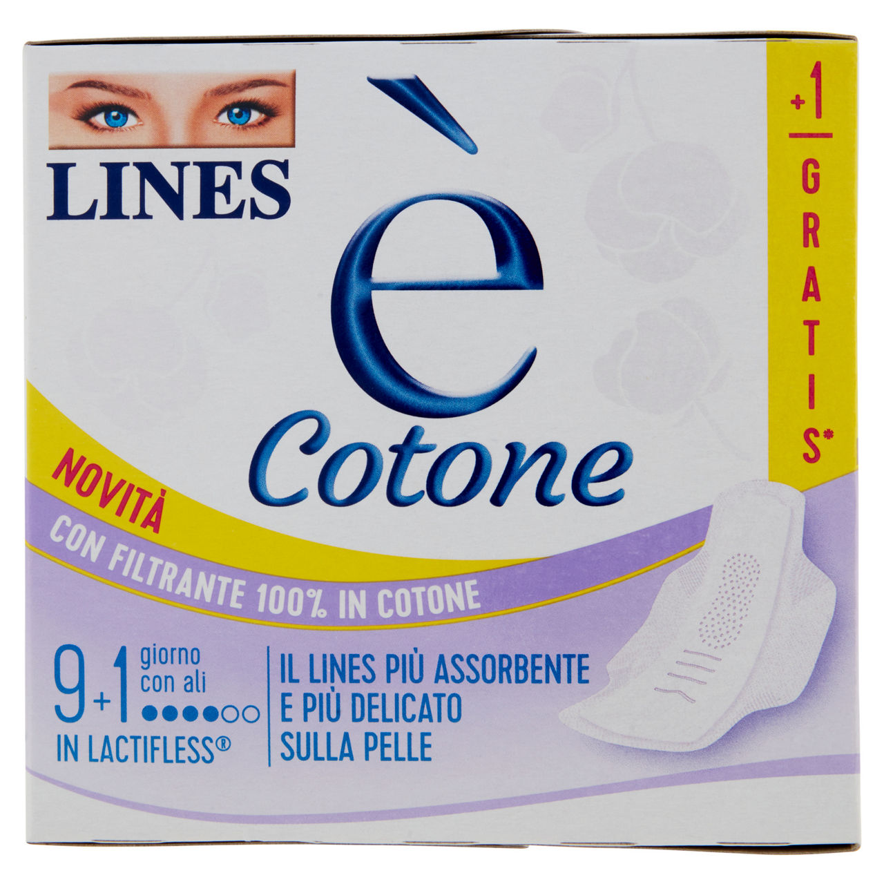Assorbenti in Lactifless Cotone giorno con ali 9 pz + 1 gratis