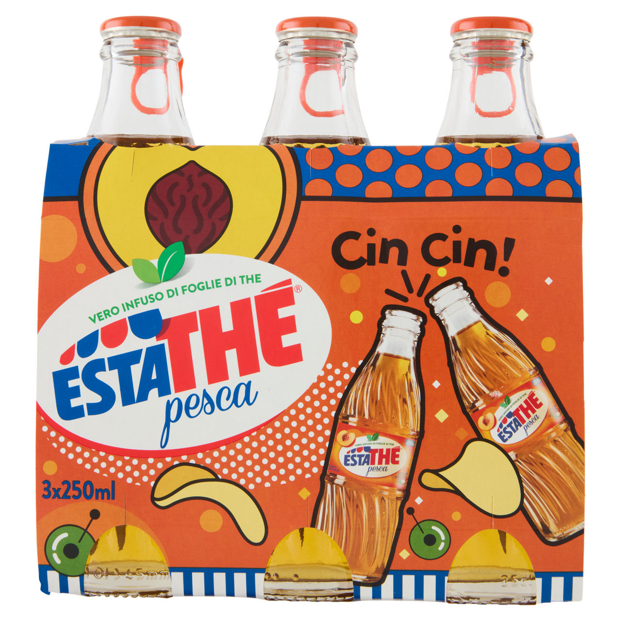 Estatè alla pesca in vetro 3 pz da 250 ml - Immagine 01