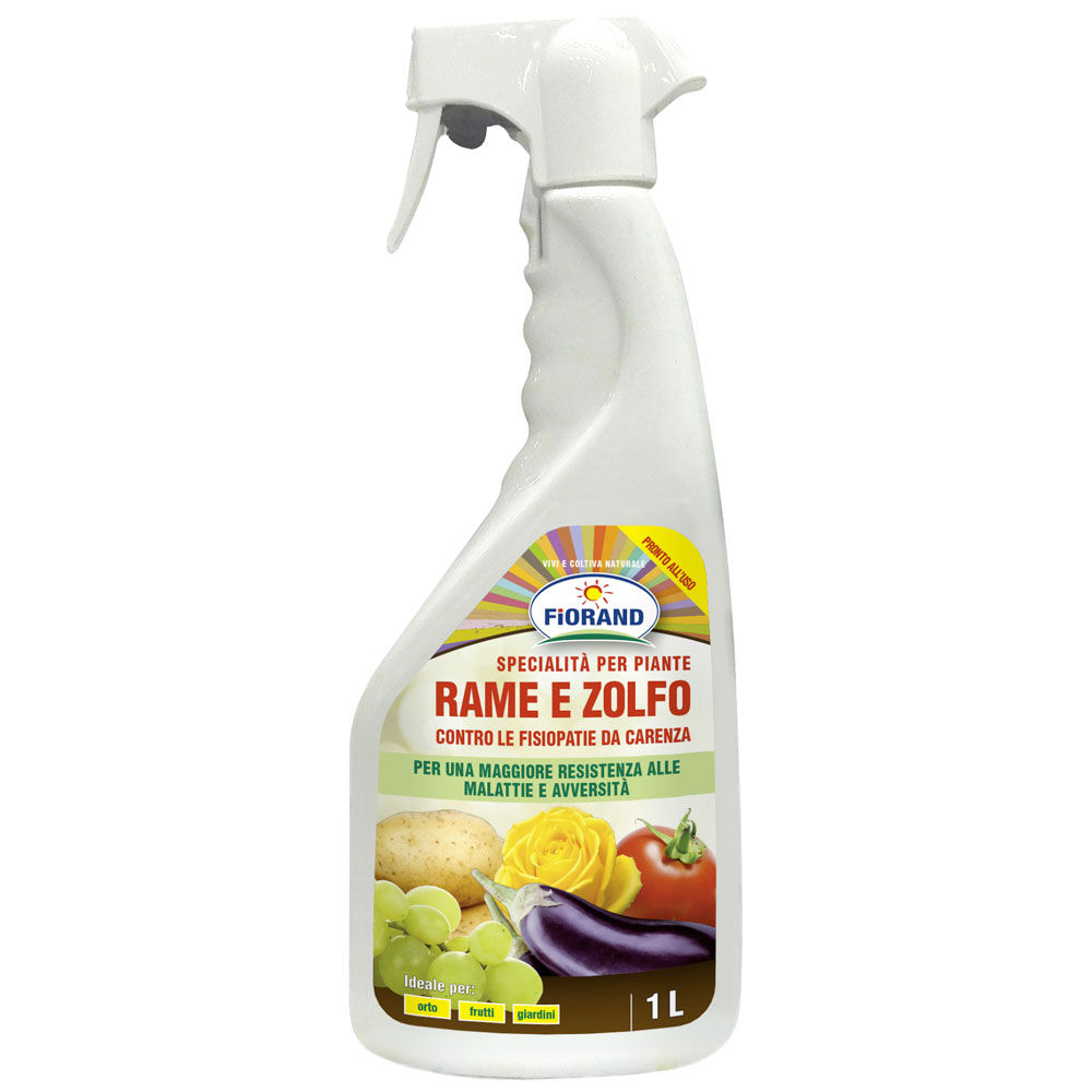 Spray per piante rame e zolfo contro le fisiopatie da carenza
