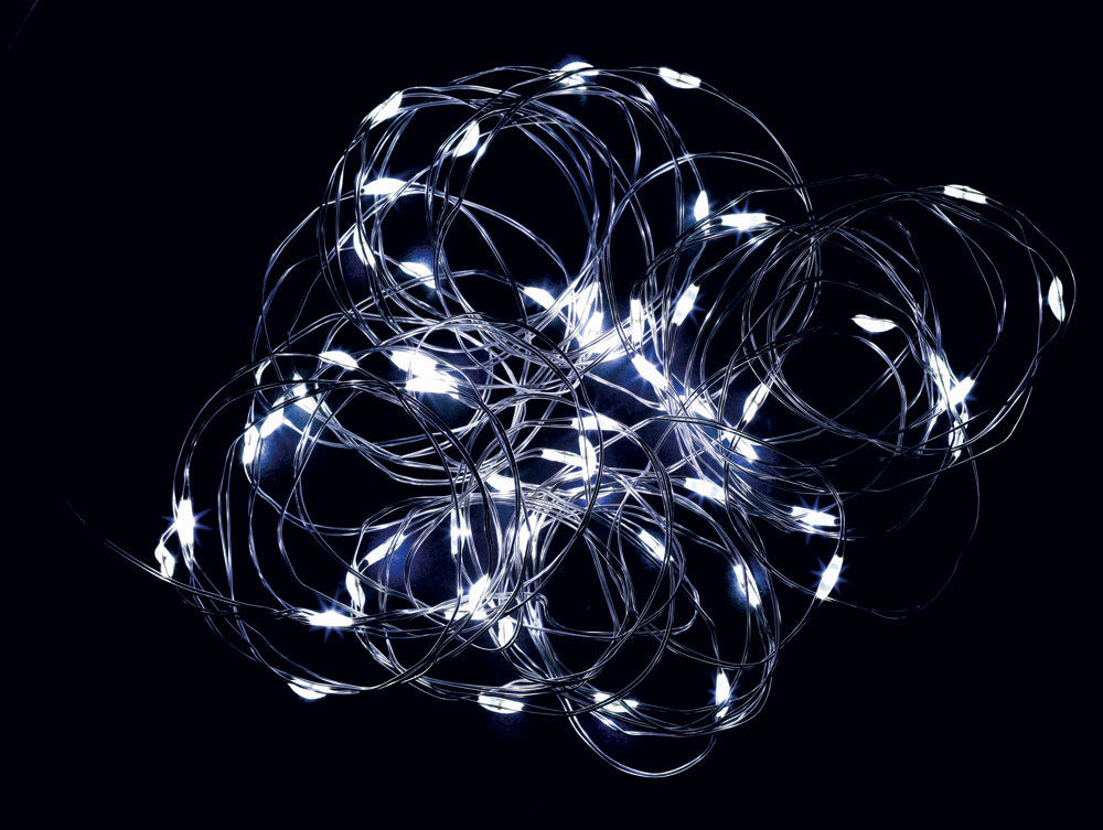 Catena luminosa con batteria inclusa per uso interno bianco 20 led