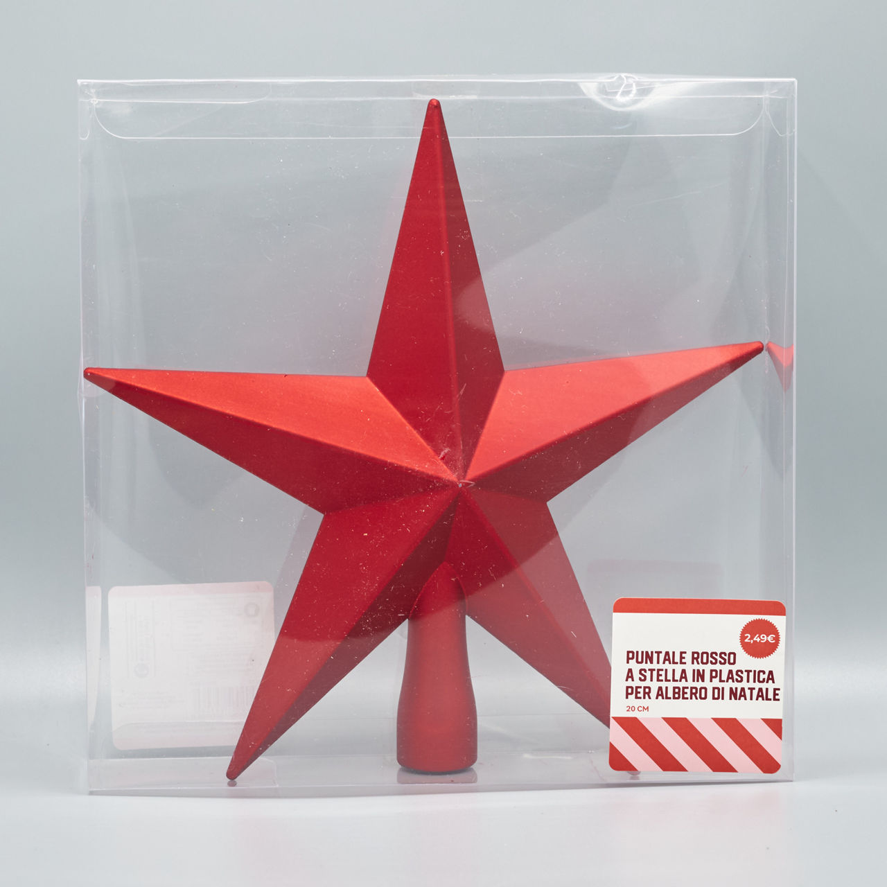 Puntale a stella colore rosso 20 cm - Immagine 11