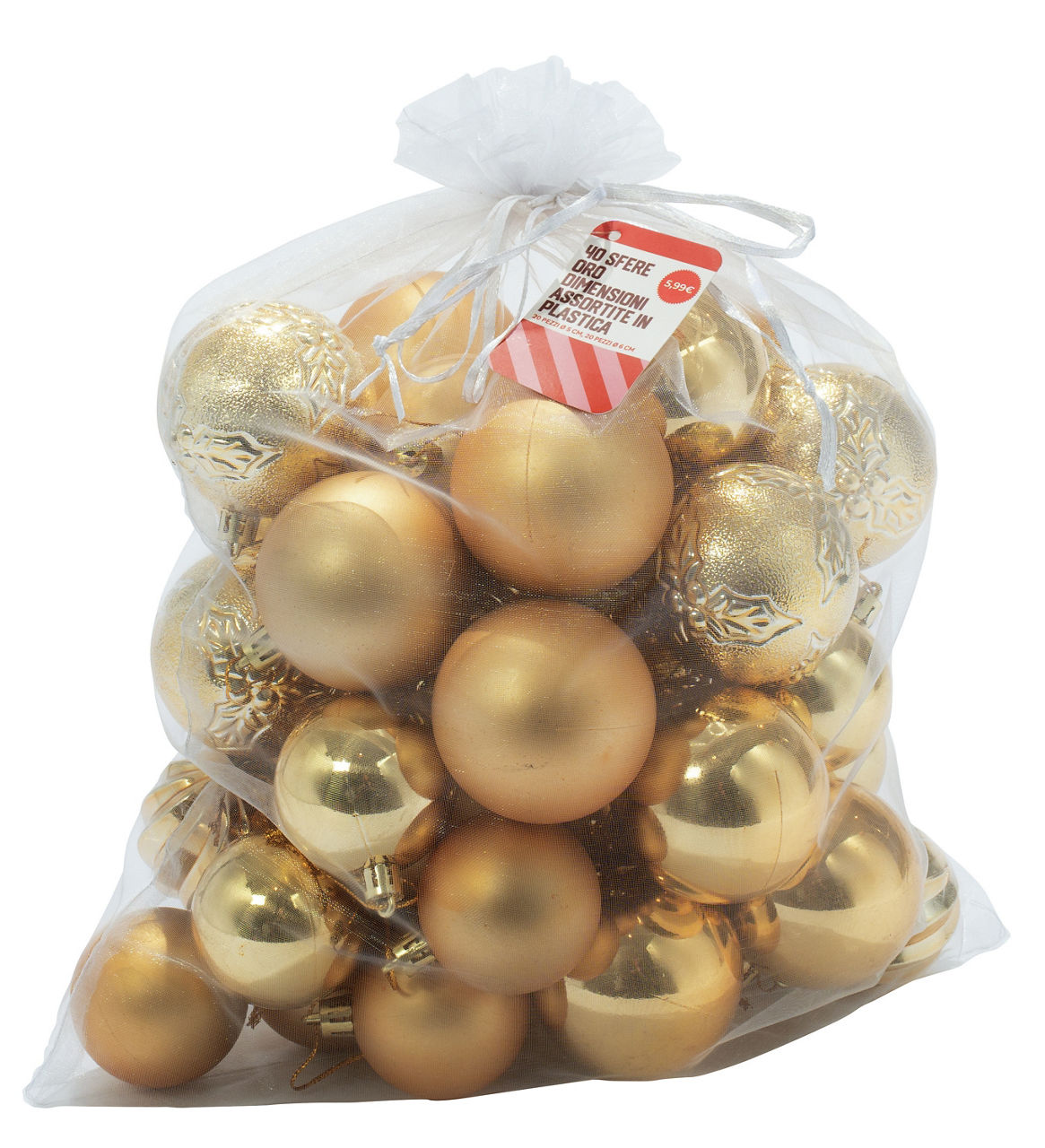 Palline di Natale oro 5/6 cm 40 pz - Immagine 21