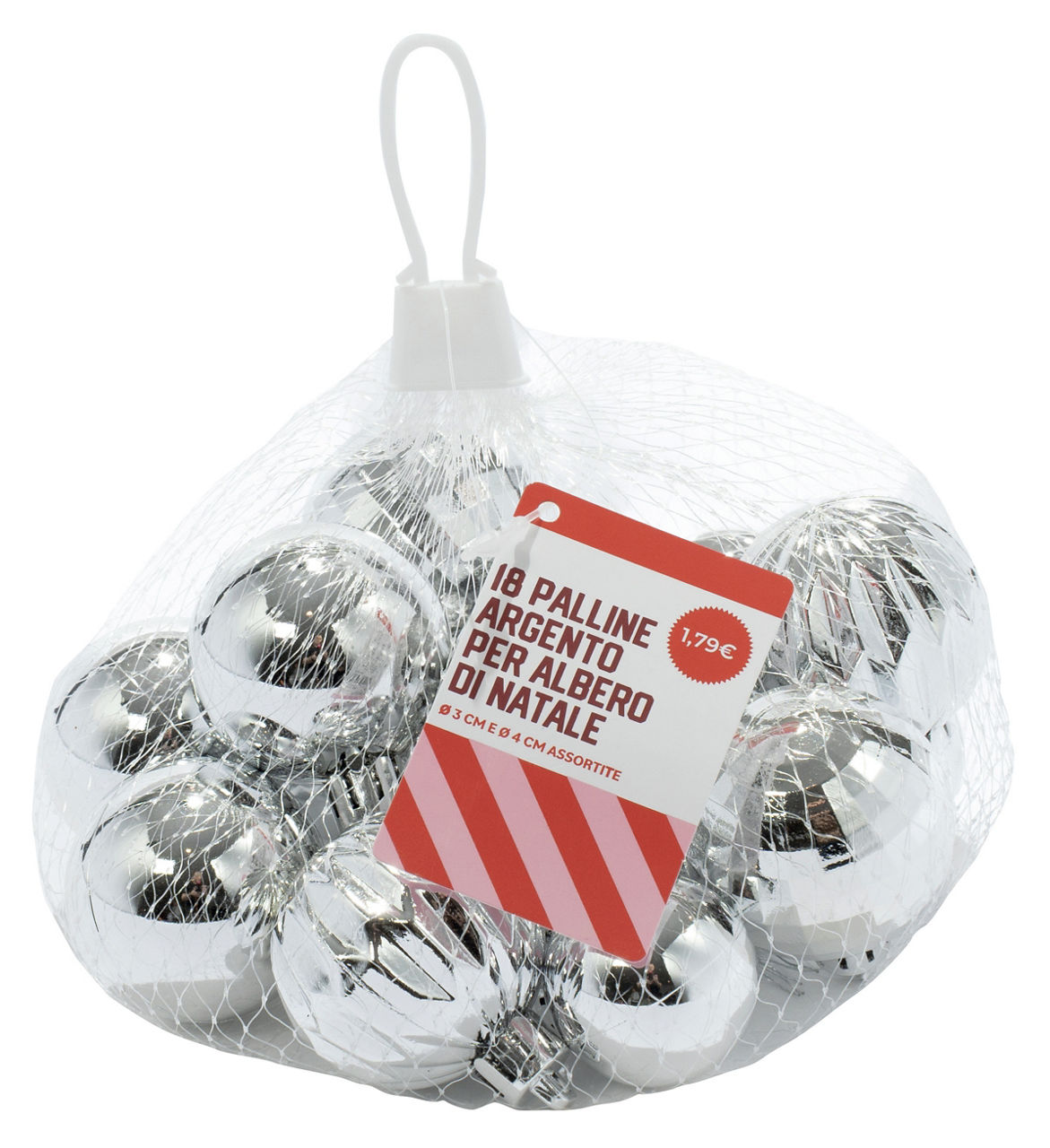 Palline di Natale argento 3/4 cm 18 pz - Immagine 11