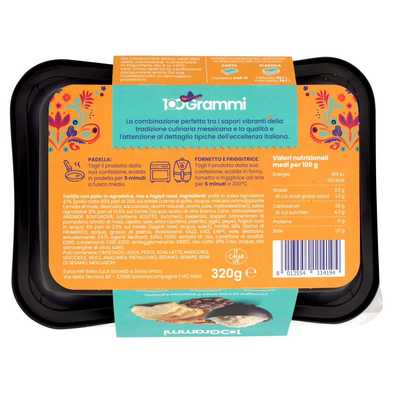 Burrito ripieno di pollo riso e fagioli rossi 320 gr - Immagine 31