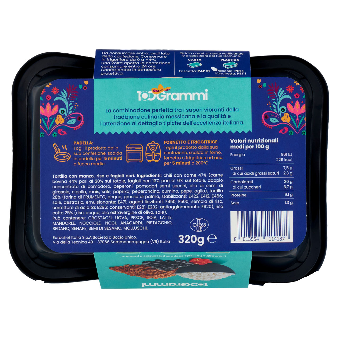 Burrito ripieno di manzo riso e fagioli neri 320 gr - Immagine 21