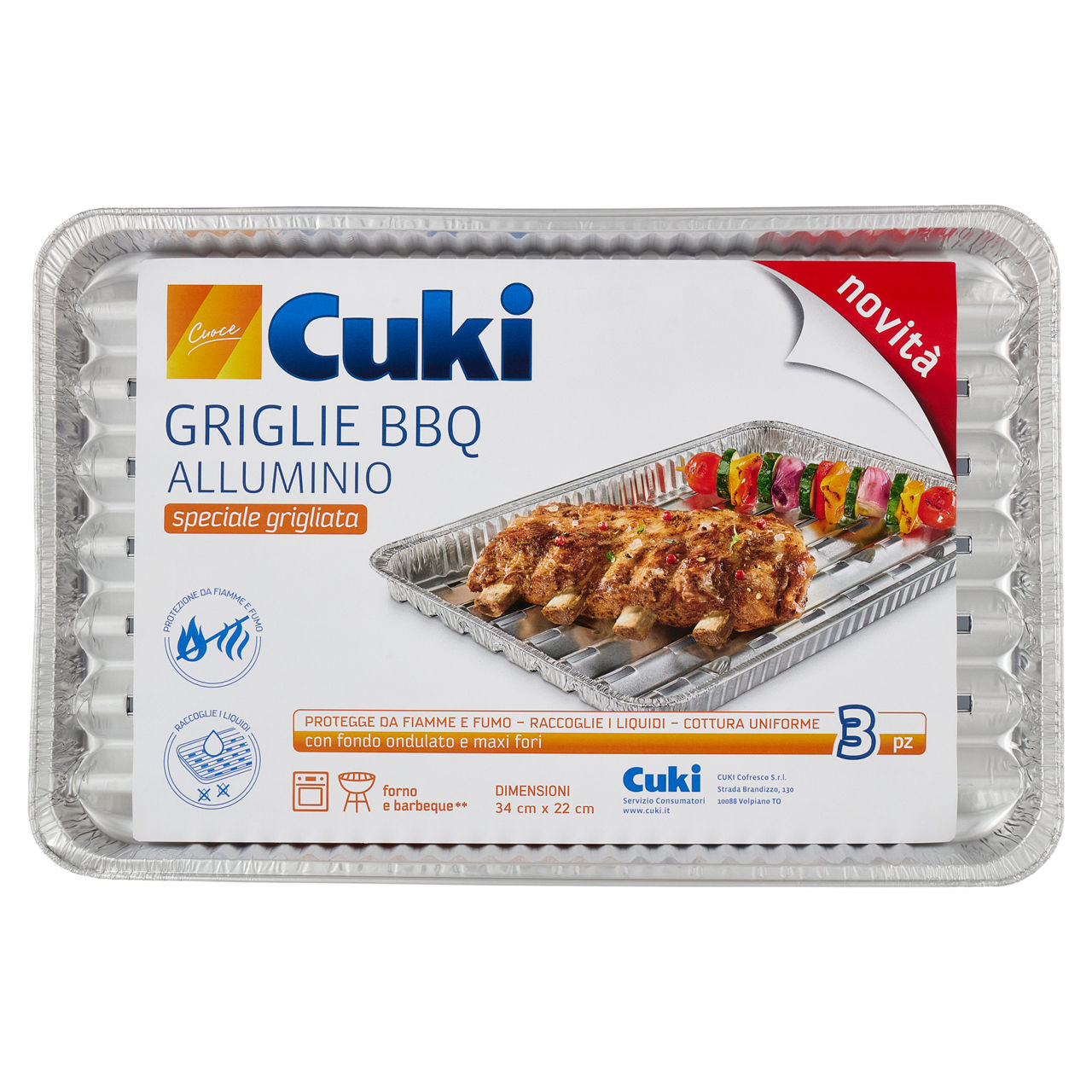 Vaschette in alluminio griglie BBQ 3 pz