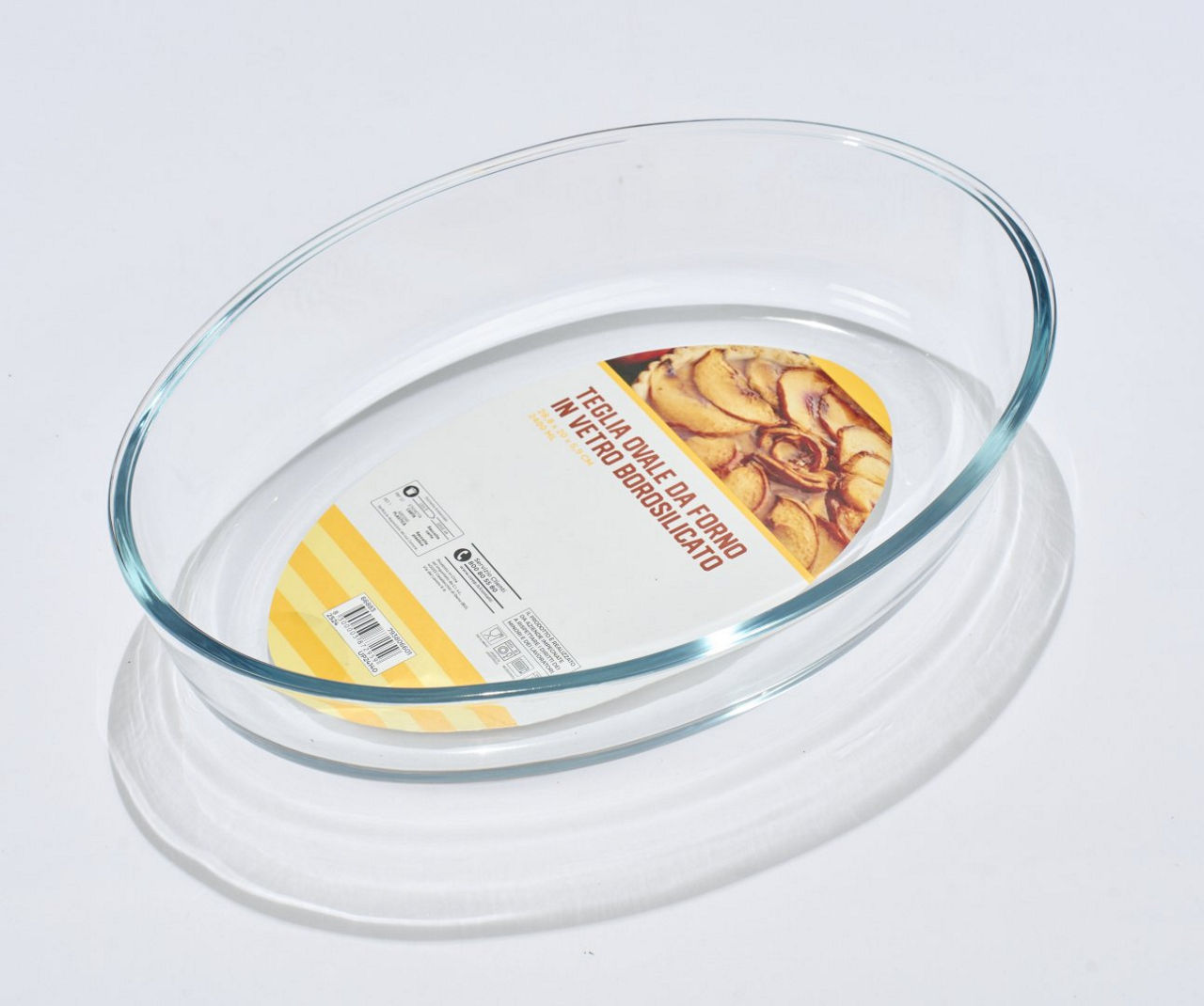 Teglia ovale da forno in vetro borosilicato 28,8 x 20 x 5,9 cm