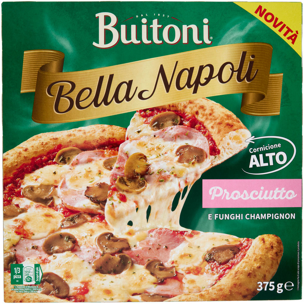 Pizza prosciutto e funghi surgelata 375 gr - Immagine 01